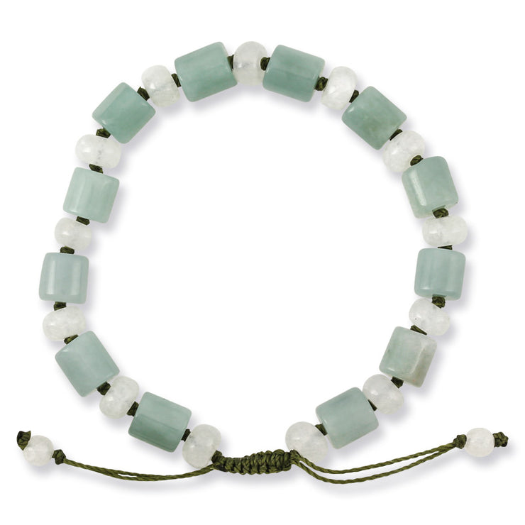 Light Jade Cylinder Bead Bracelet