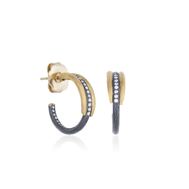 Lika Behar "ZEBRA" Diamond Hoop Earrings