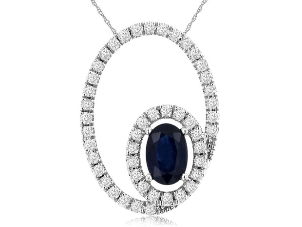 Double Oval Sapphire Necklace