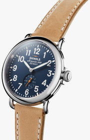 THE RUNWELL 41MM Blue Dial on Tan Strap