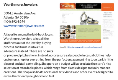 Worthmore Named of the Best Jewelry Stores in Atlanta, 2011