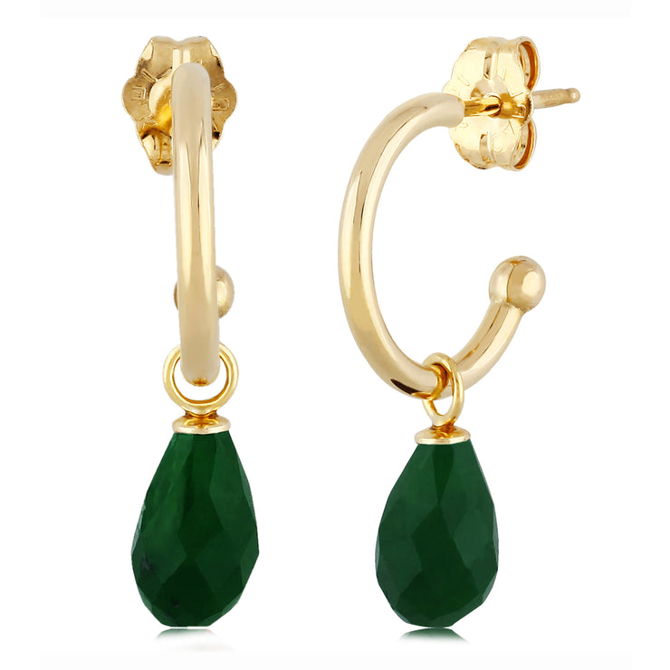 Emerald Briolette Dangle Earrings