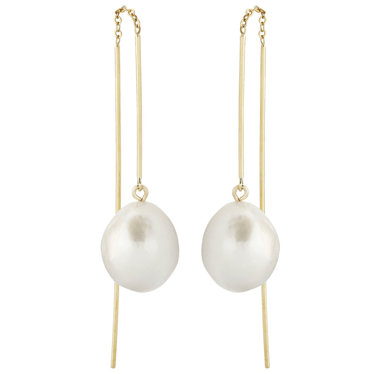 Pearl Drop Pull Through Earrings