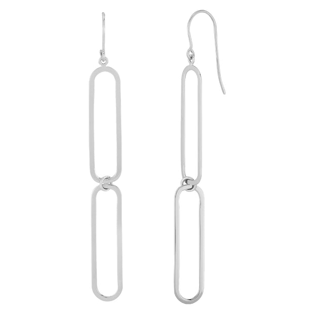 Double Paperclip Dangle Earrings