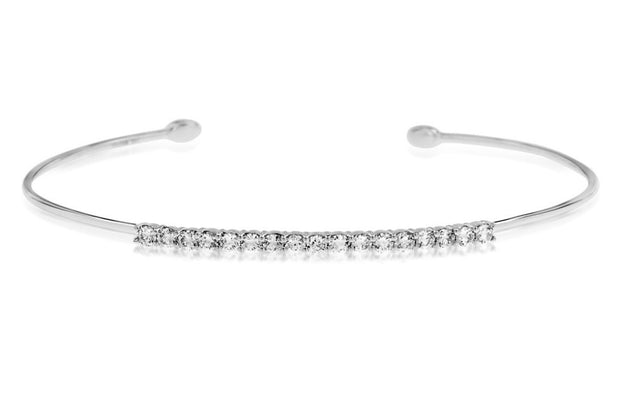 14k white gold diamond top cuff