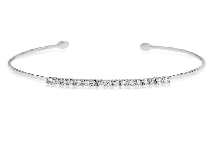 14k white gold diamond top cuff