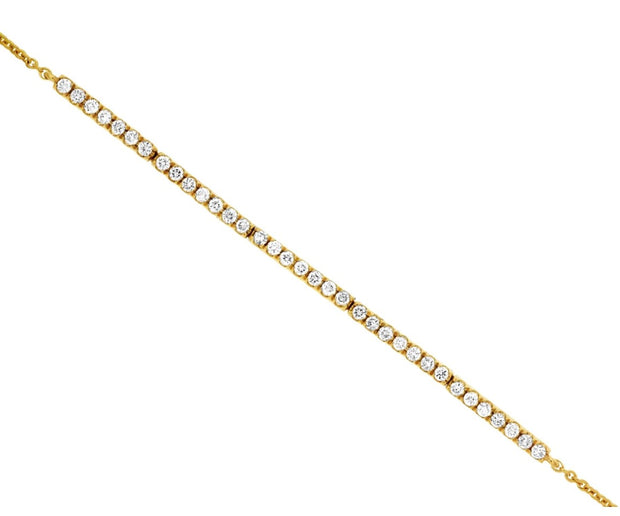 14k yellow gold diamond section 7" bracelet