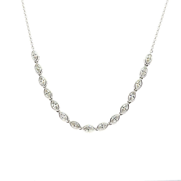 Bezel Set Marquis Diamond Neckalce