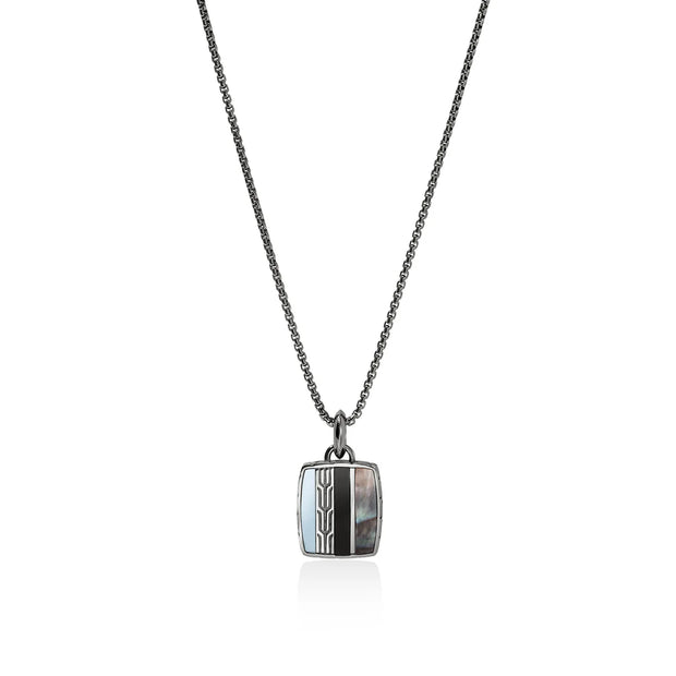 John Hardy Onyx ,Hematite, and Black Mother Of Pearl 22" necklace