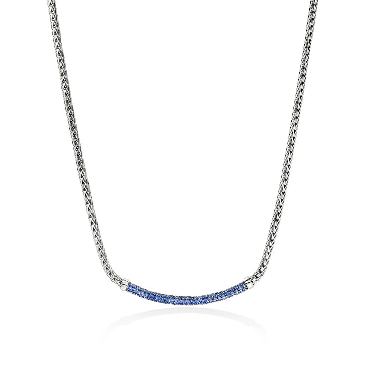 John Hardy essential collection blue sapphire 16-18" necklace
