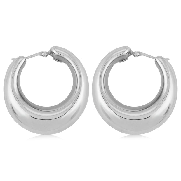 Tapered Puffy Hoop Earring