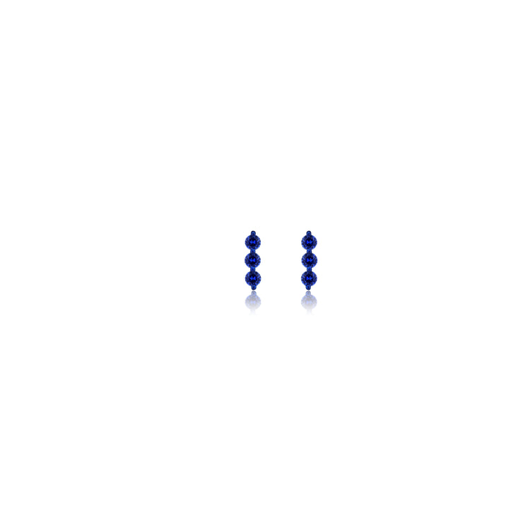 Sapphire & Colored Rhodium Stick Earrings