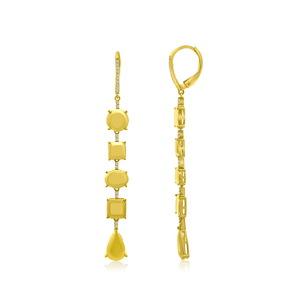 Multi Shape Gold Dangle Earrings