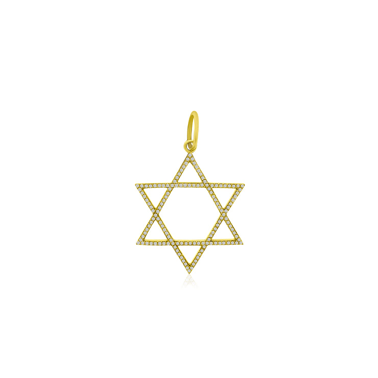 Large Diamond Star of David Pendant