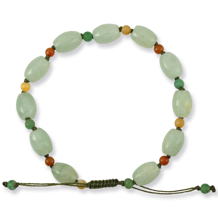 Adjustable Light Green Barrel Bracelet