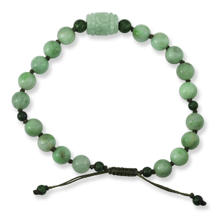 Adjustable Jade Barrel Center Bracelet