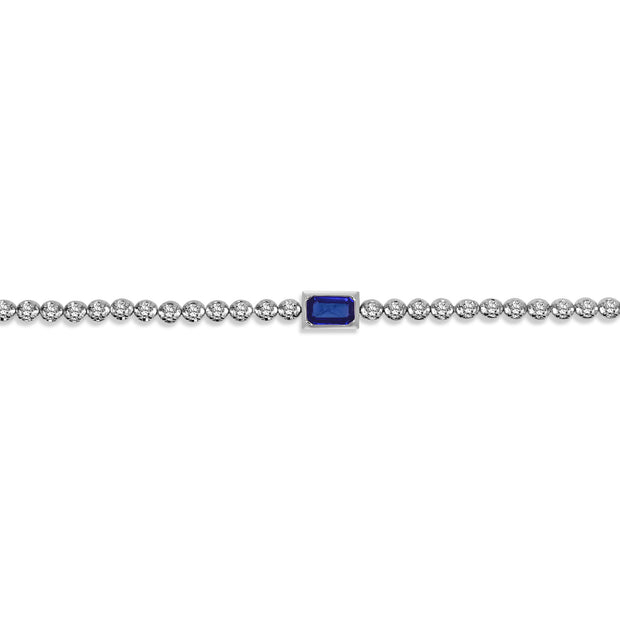 Sapphire Center Diamond Bracelet