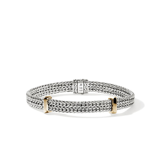 Sterling silver and 14k yellow gold accents bracelet