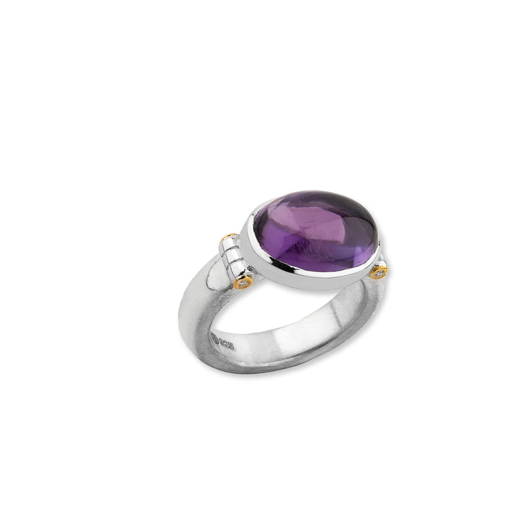 Sterling Silver 24k Accent "Cernier" Amethyst RIng By Lika Behar