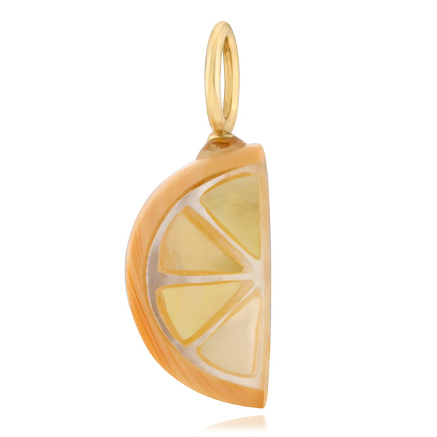 14k yellow gold orange slice pendant