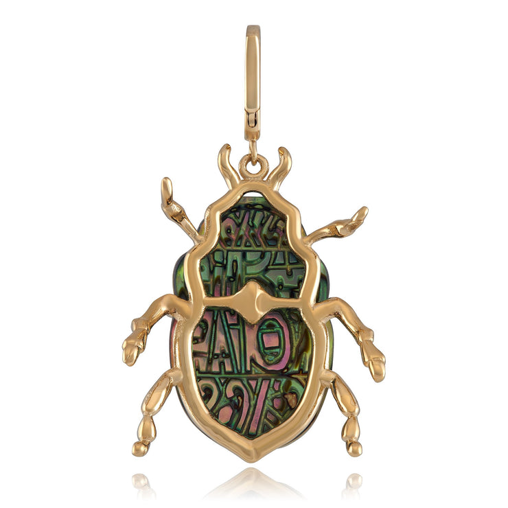 Luminescent Scarab Beetle Charm