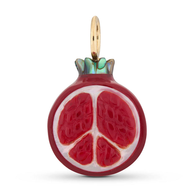 14k yellow gold pomegaranate pendant
