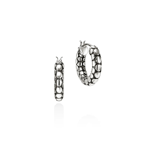 Sterling silver 15mm dot collection hoop