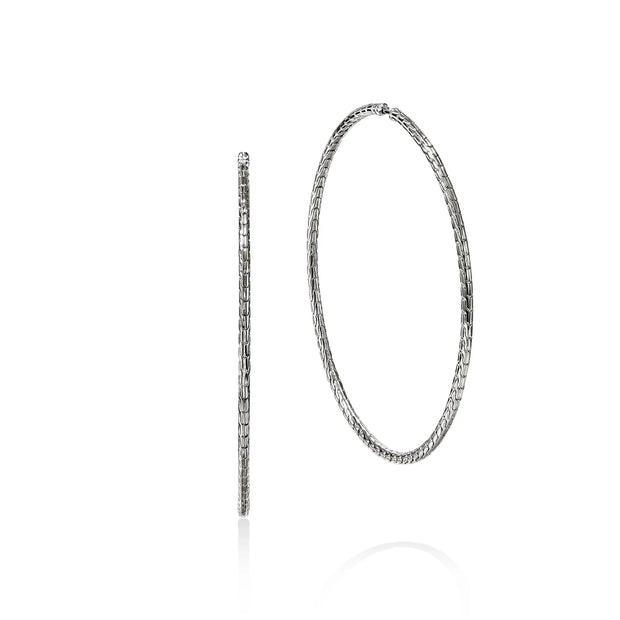 Sterling silver 78.5mm Essential hoop earring
