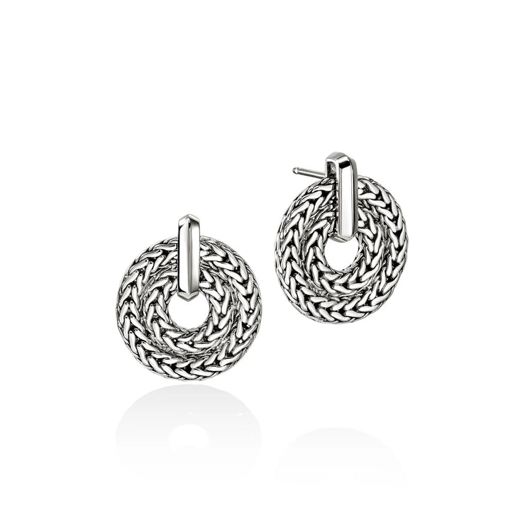 Sterling silver Icon drop post earrings