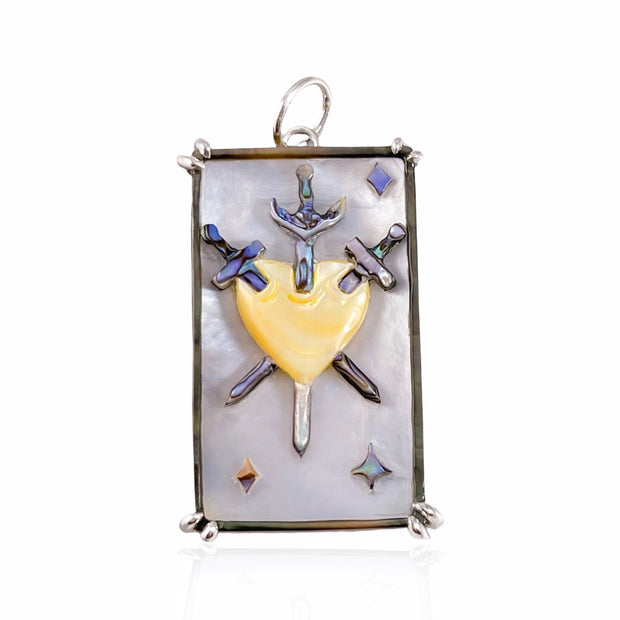 Three Swords Tarot Card Pendant