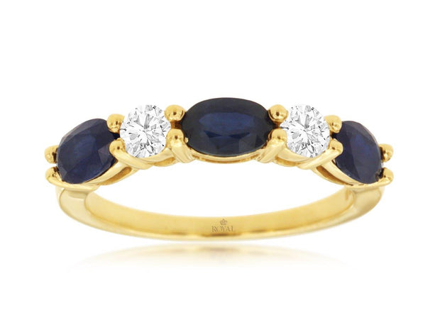 Sapphire & Diamond Alternating Band