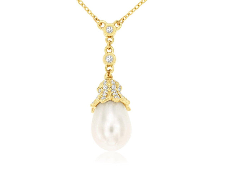 Pearl Drop Diamond Necklace