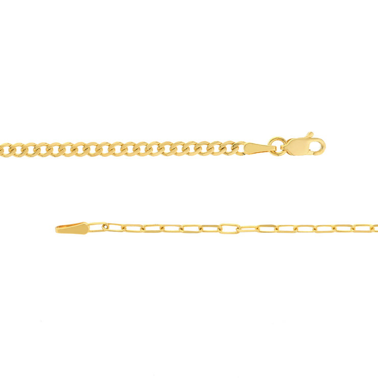 1/2 Paperclip 1/2 Cuban Chain Bracelet