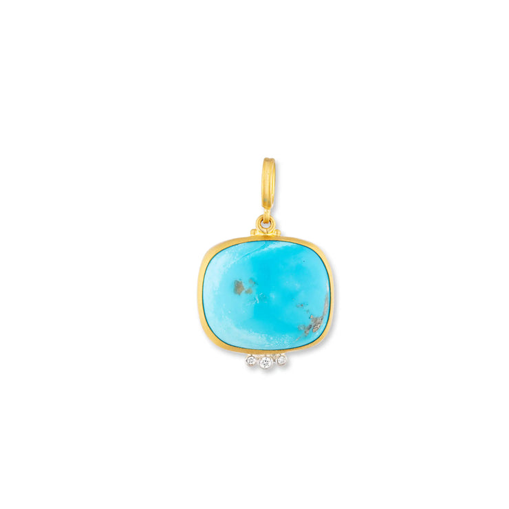 Lika Behar Lagoon pendant 24k yellow gold turquoise and diamond