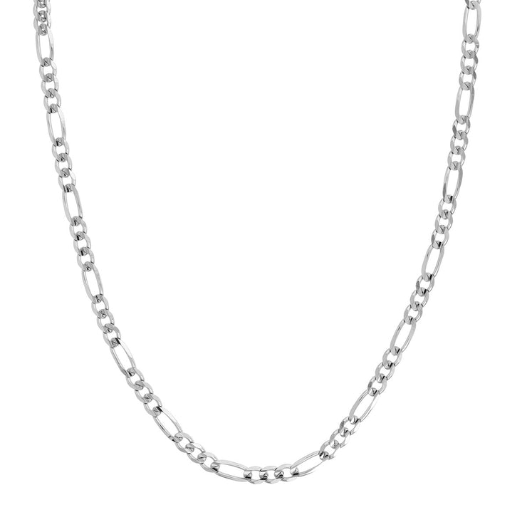 Sterling Silver Concave Figaro Chain