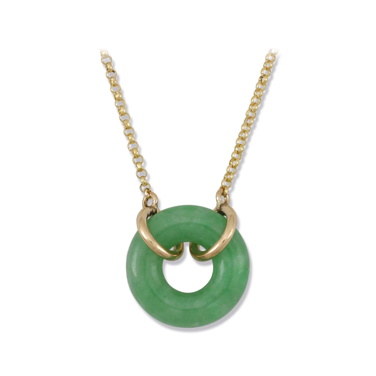 Jadeite Circle on Gold Chain