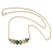 Multi Color Natural Jade Tapered Necklace