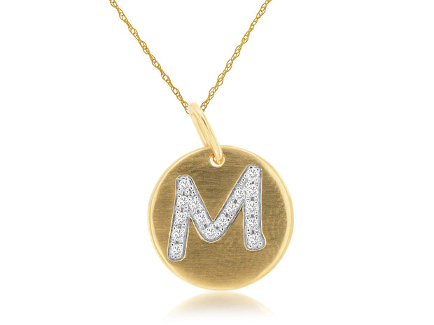 Diamond M Disc Pendant
