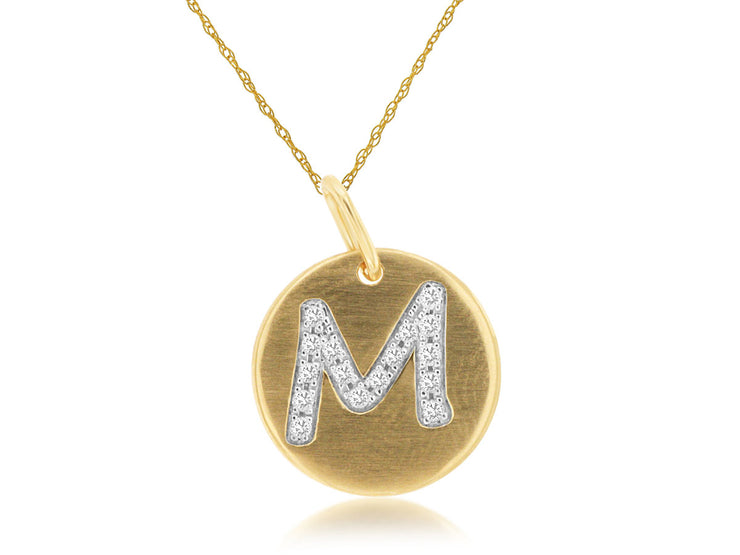 Diamond M Disc Pendant