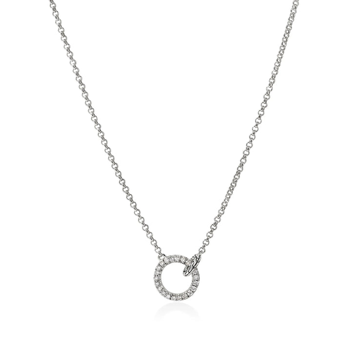 Sterling silver diamond accent circle Essential collection necklace
