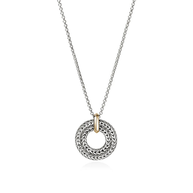 John Hardy sterling silver with 14k yellow gold accent necklace