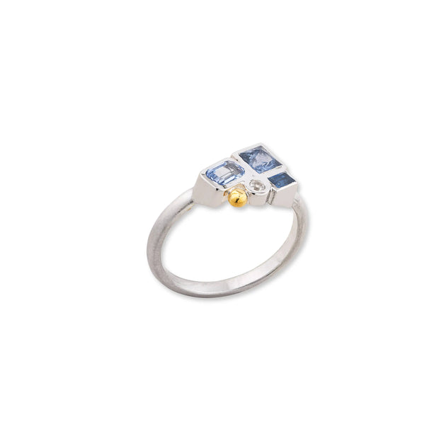 Sterling Silver 24k yellow gold "Prismic" ring by Lika Behar