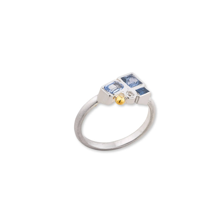 Sterling Silver 24k yellow gold "Prismic" ring by Lika Behar