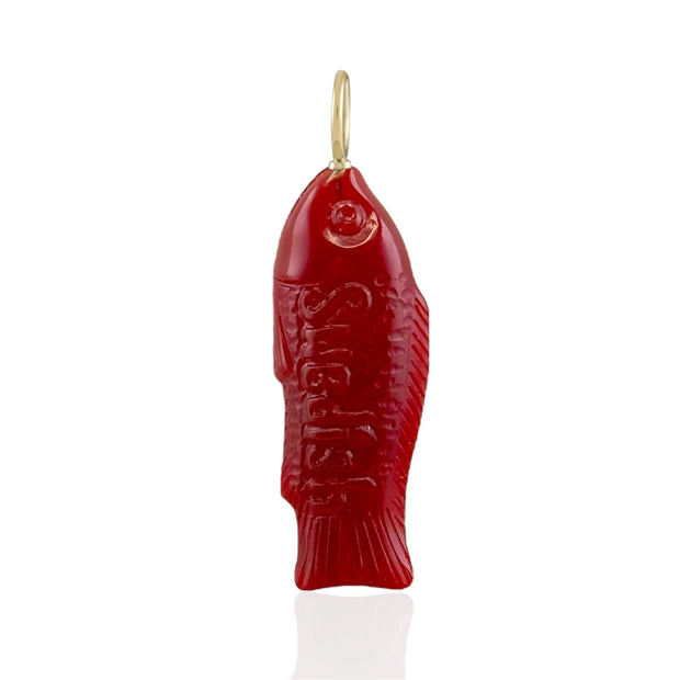 14k yellow gold sweetish fish pendant by Maura Green