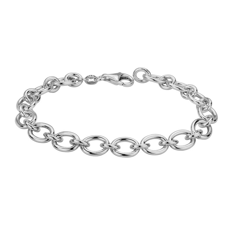 Sterling silver 8mm open oval link 7"
