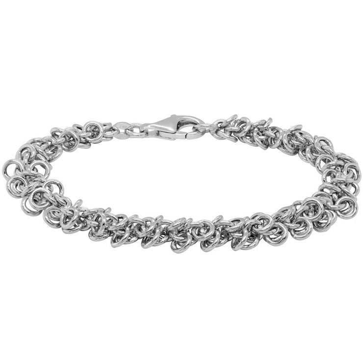 Sterling silver 5mm multi link bracelet 7"