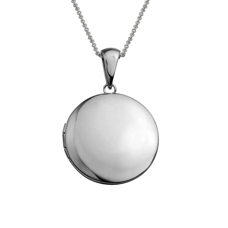 Sterling silver 19mm round locket on 16-18" chain