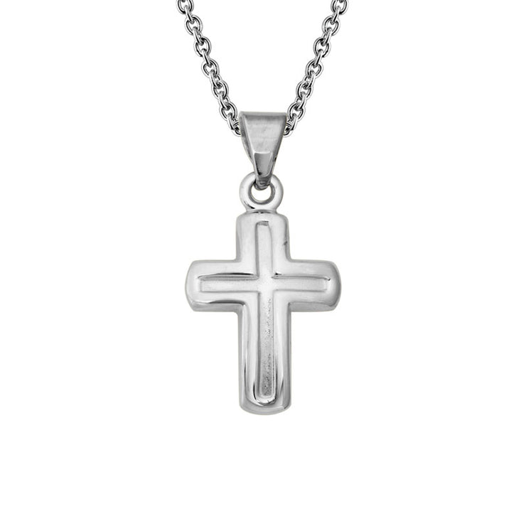 Sterling silver cross on 16-18"necklace