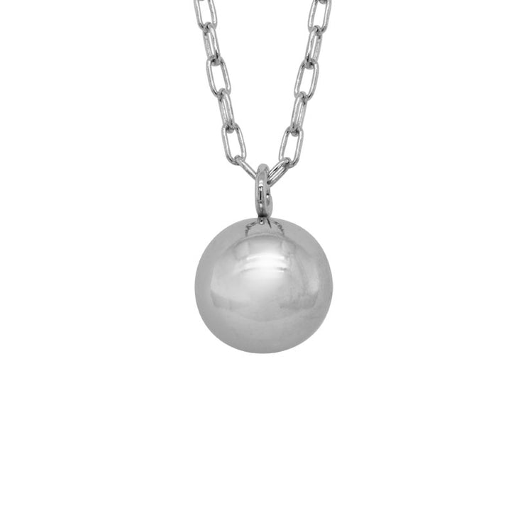 Sterling silver 12.2mm sphere on 16-18" chain
