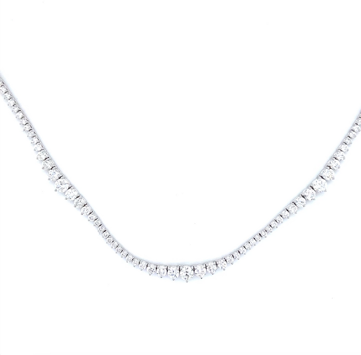 Tapered Station Diamond Necklace